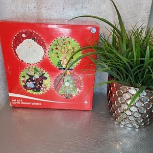 Set Of 4 Santa Dessert Plates JCpenney